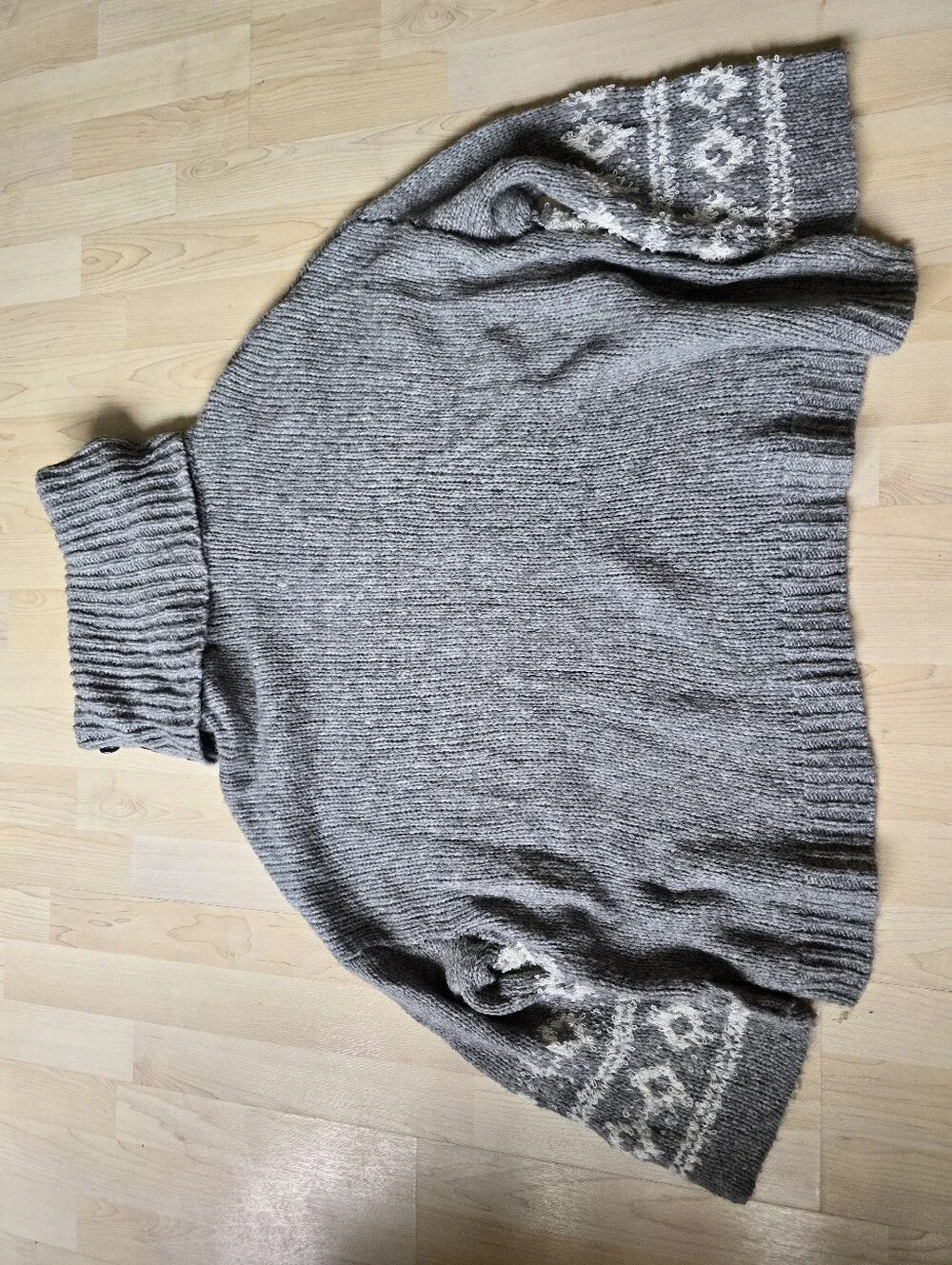 Free People Ragnar Fair Isle Split Cowl Neck Sweater Size Medium